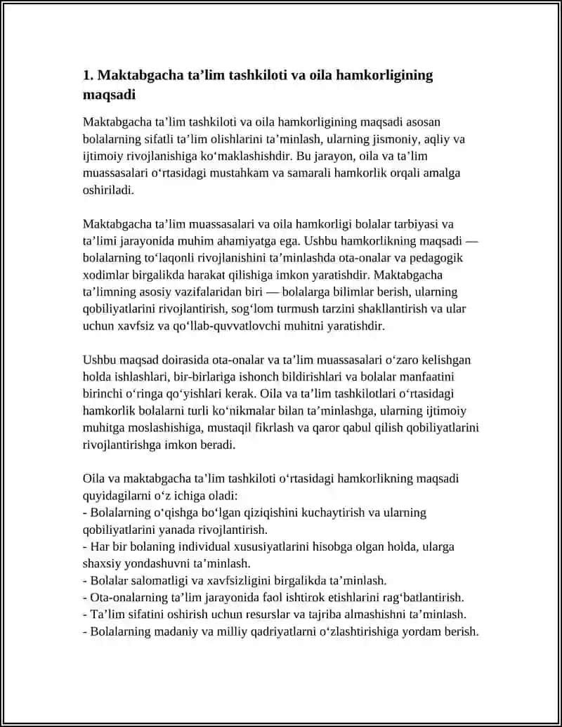MAKTABGACHA TAʼLIM TASHKILOTI VA OILA HAMKORLIGINING MAQSAD VA VAZIFALARI 3
