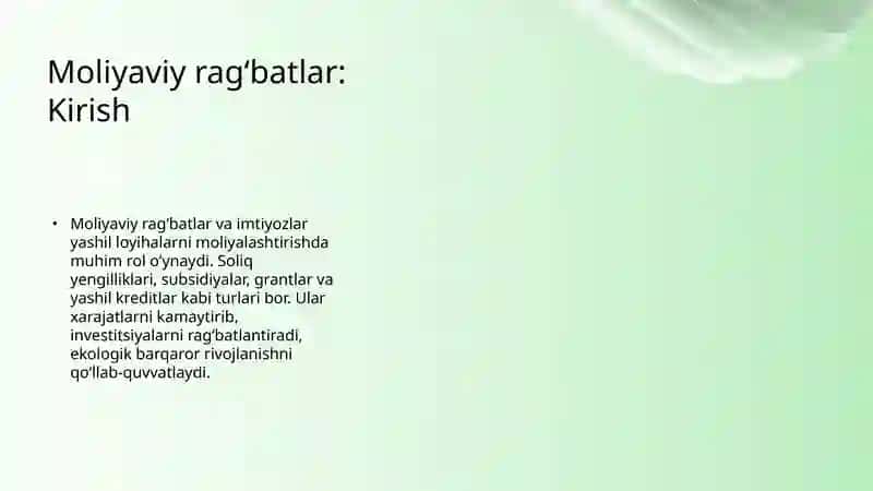 Xususiy sektorni yashil loyihalarga jalb qilish mexanizmlari 3