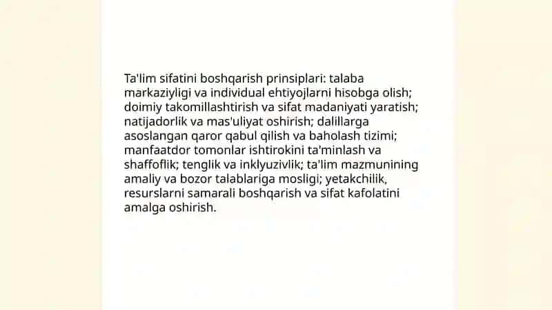 Ta'lim sifatini boshqarishning o'ziga xos xususiyatlari 3