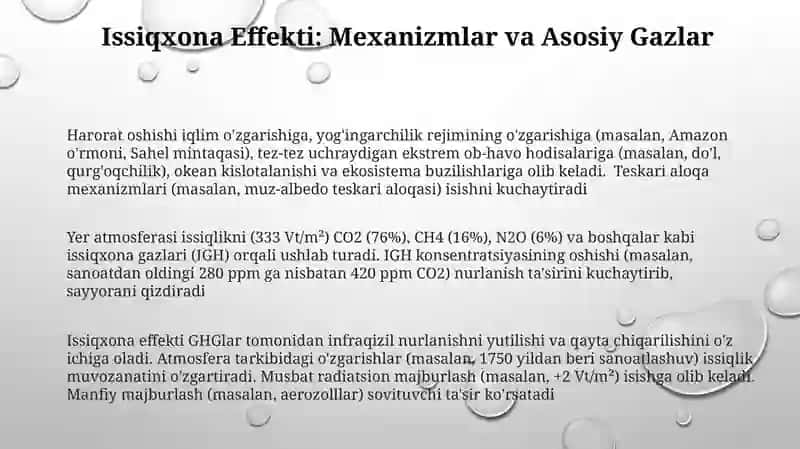 Atmosferadagi ishiqlik muvozanati o'zgarishi 3