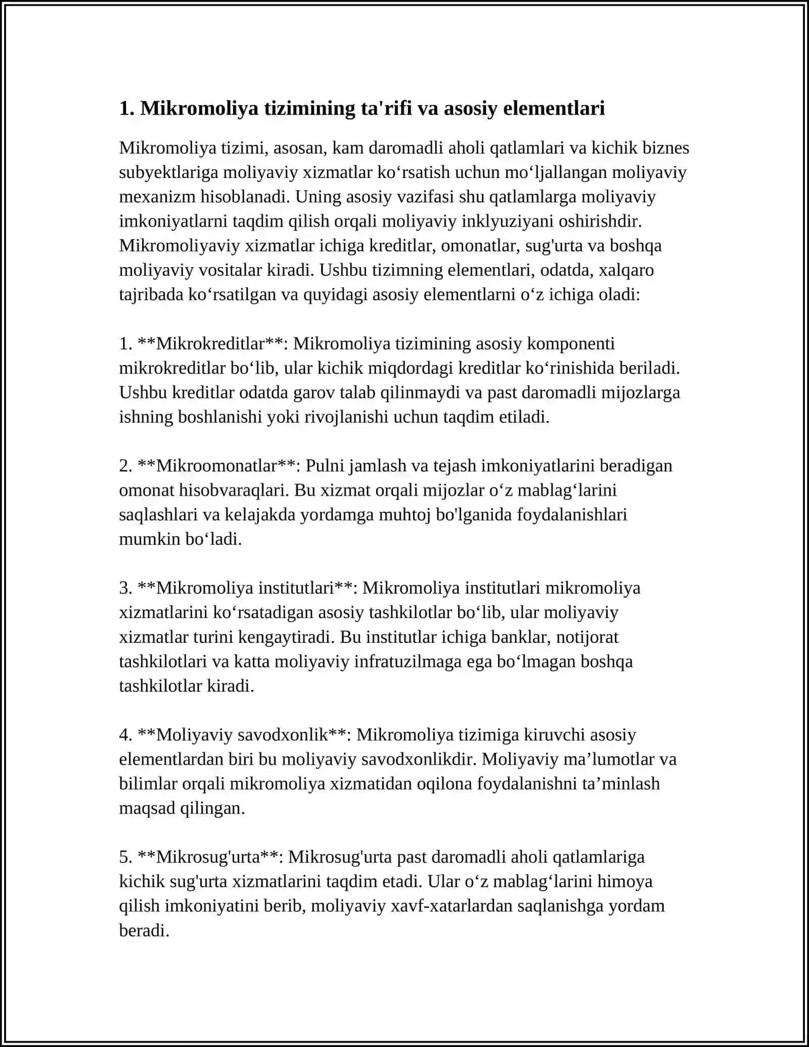 MIKROMOLIYA TIZIMI VA MOLIYAVIY INKLYUZIYANI TAMINLASHDAGI RO'LI 3