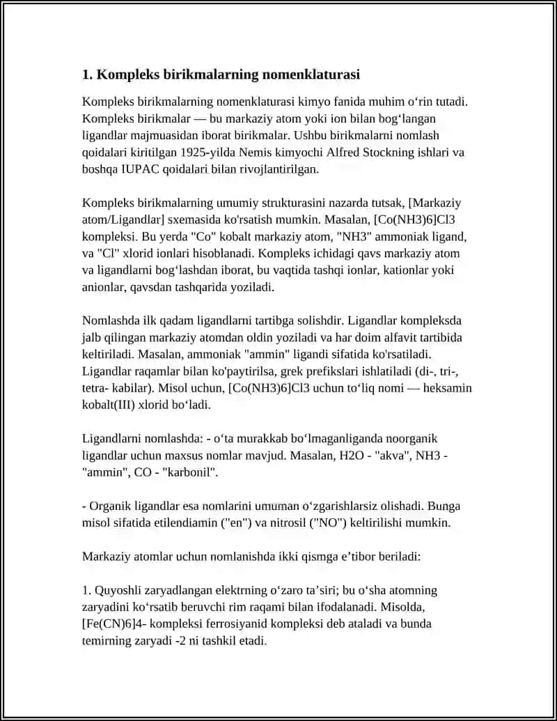 KOMPLEKS BIRIKMALAR NOMLANISHI IZOMERIYASI 3