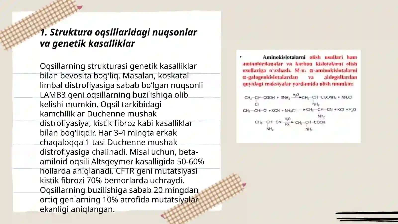 Strukral va retseptorli oqsillarni nuqsonlaridan kelib chiqadigan kassaliklarni morfologik tavfsiflash;ferment oqsillarni nuqsonlaridan kelish chiqadgan kassaliklarni morfologik tavsiflash 3