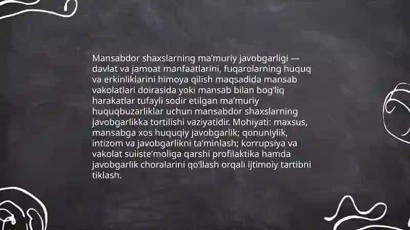 Mansabdor shaxslarning maʼmuriy javobgarligi 3