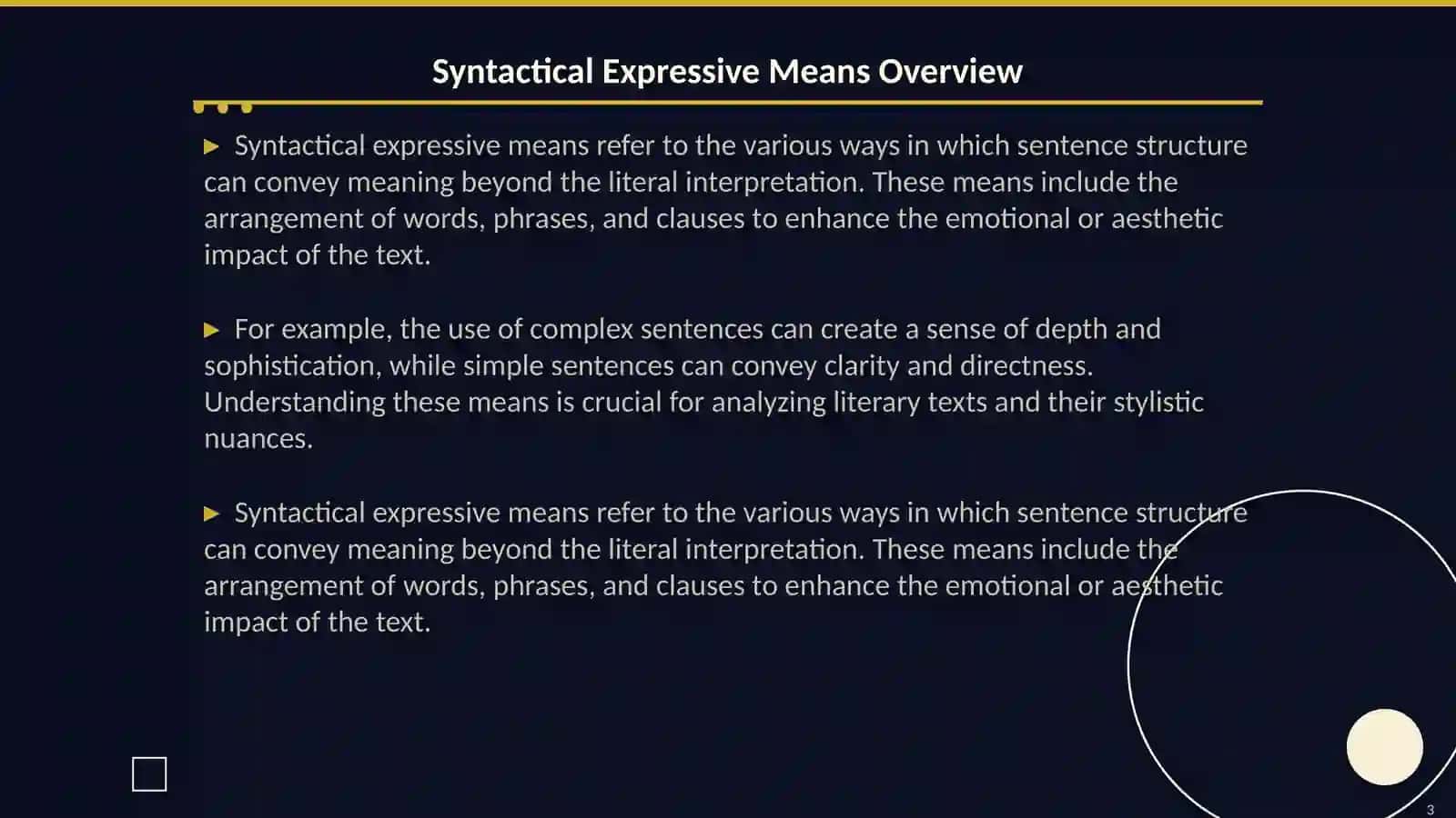 Syntactical expressive means and stylistic devices 3