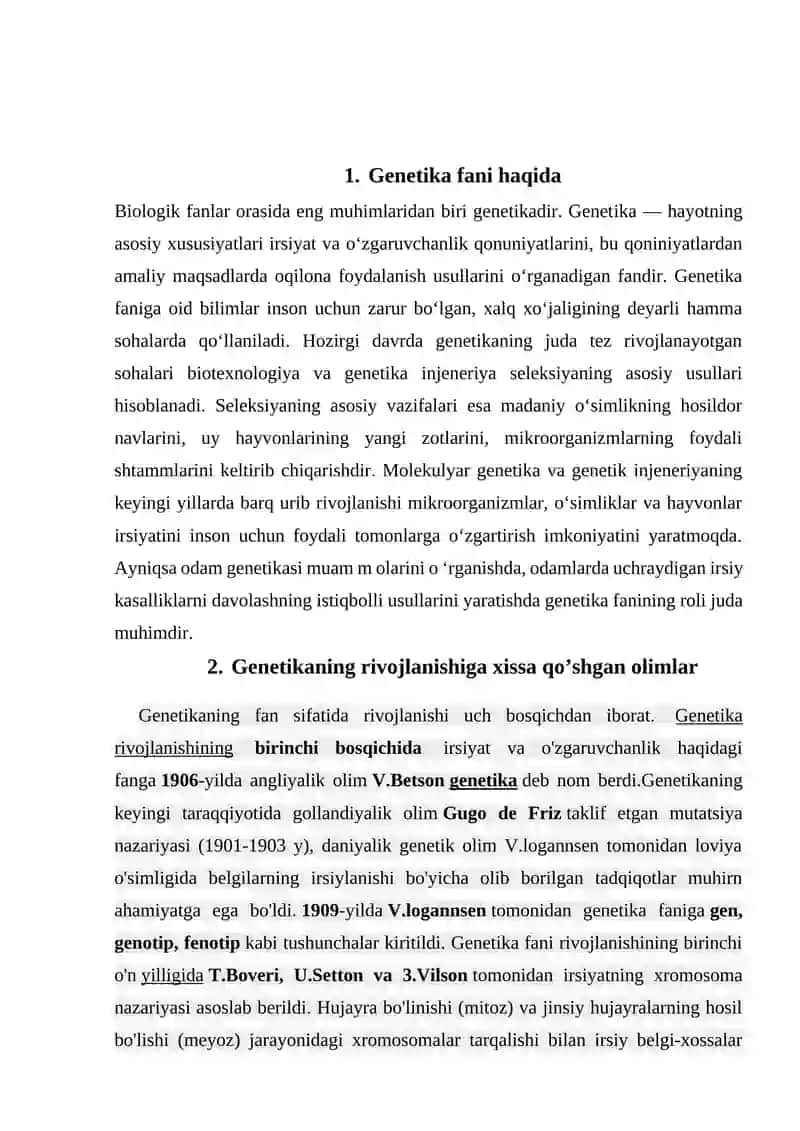 Genetikaning rivojlanishiga xissa qo’shgan olimlar 3