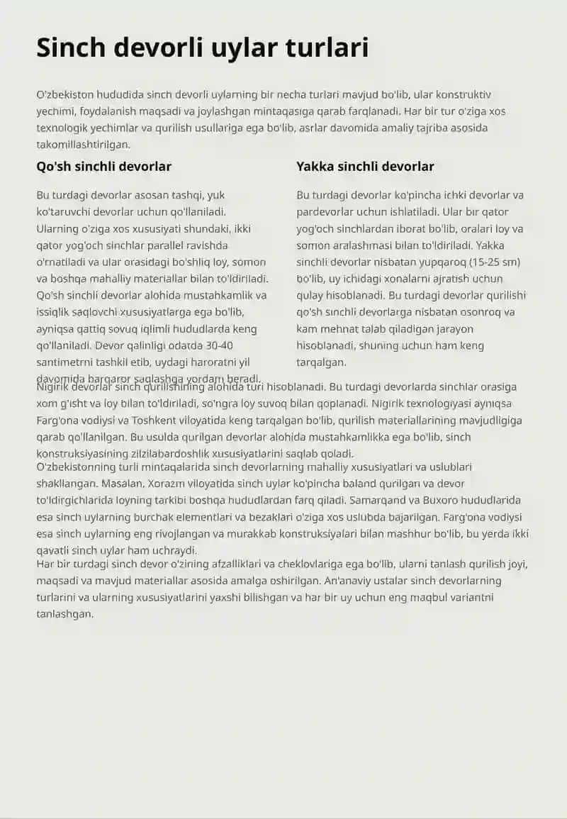 Sinch devorli uylar qurilishi 3
