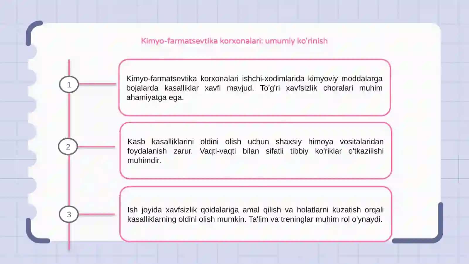 Kimyo-farmatsevtika korxonalari ishchi-xodimlarida uchraydigan kasb kasalliklari va oldini olish choralari 3