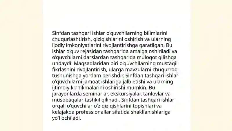 Sinfdan tashqari ishlarni tashkil qilish va o’tkazish metodikasi fani 3