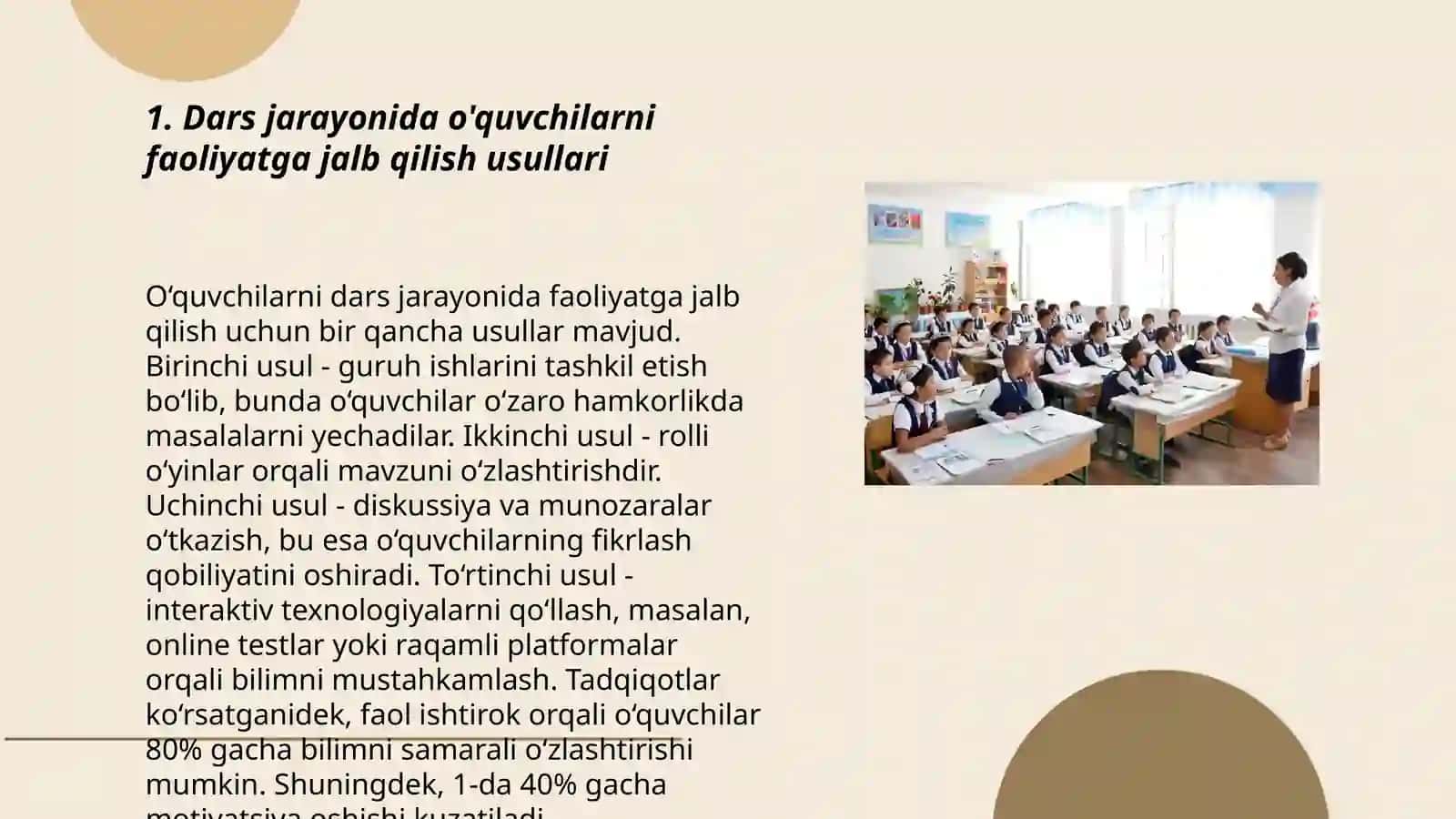 Umumiy o'rta maktabda sinf faolligini tashkil etish va boshqarish 3