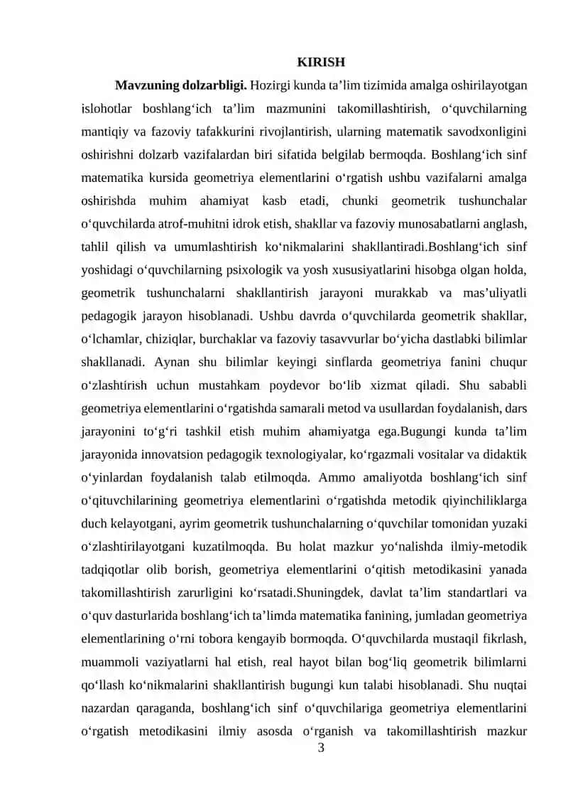 Boshlang‘ich  sinf o‘quvchilariga geometriya elementlarini o‘rgatish metodikasi 3