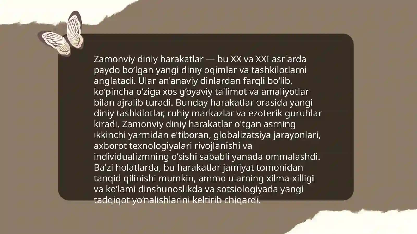 Zamonviy diniy harakatlar va sektalar 3