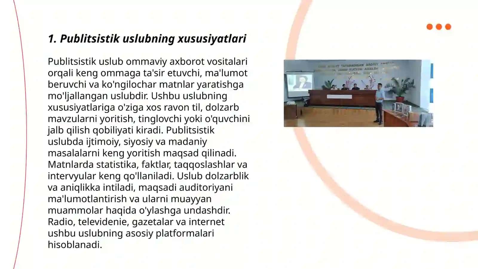 Nutq uslublari (publitsistik, ilmiy uslub va rasmiy-idoraviy uslublar) 3