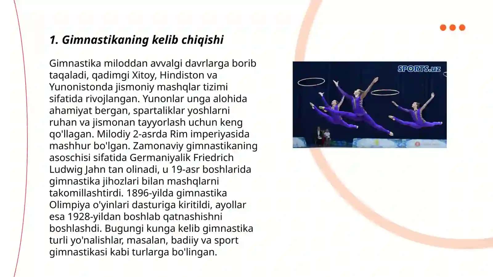 Gimnastikaning qisqacha tarixi va rivojlanishi 3