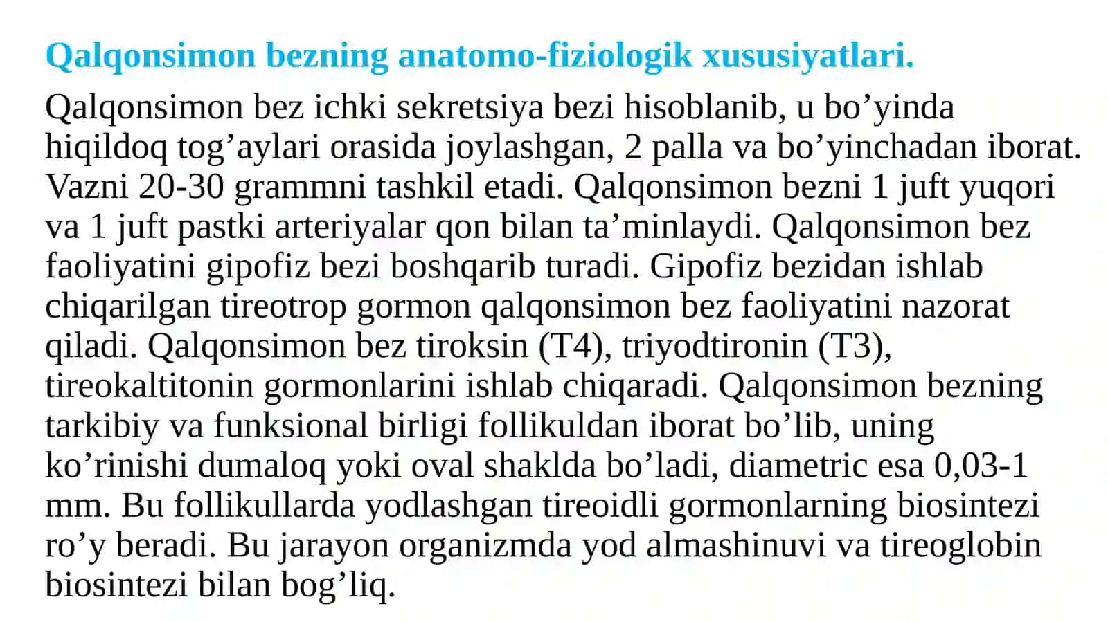 Endemik bo'qoq va gipotireoz patogenezlari 3