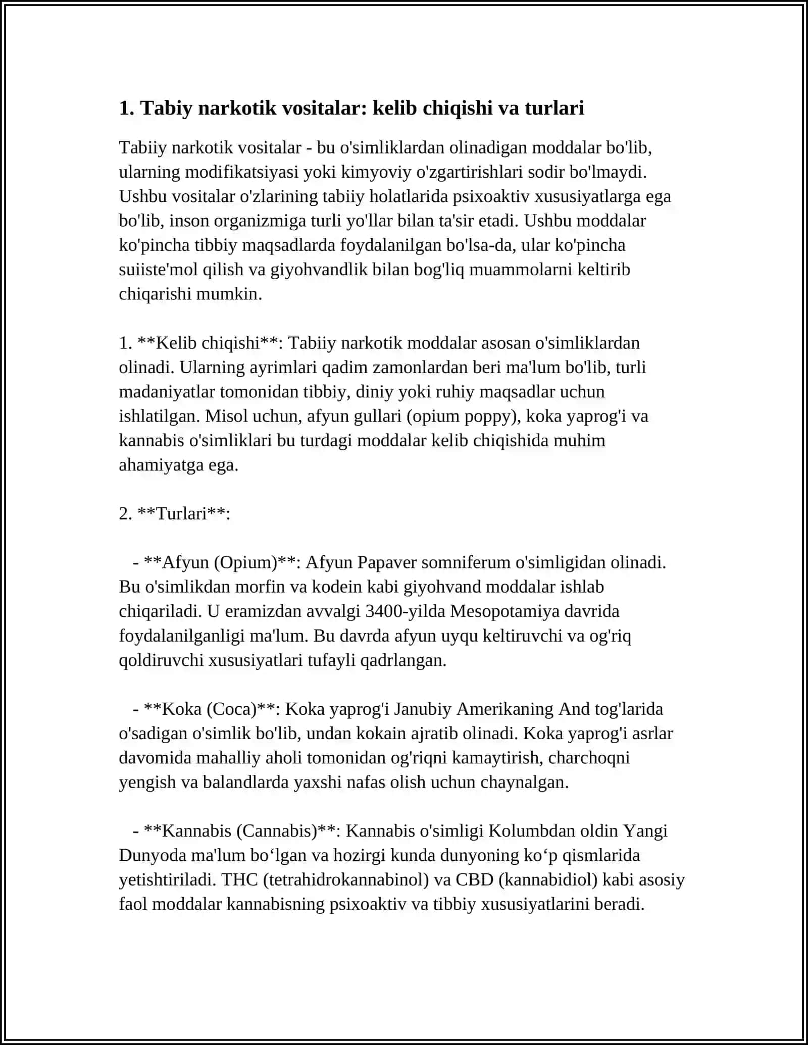 TABIIY VA SINTETIK NARKOTIK VOSITALAR. FOYDASI VA ZARARI 3
