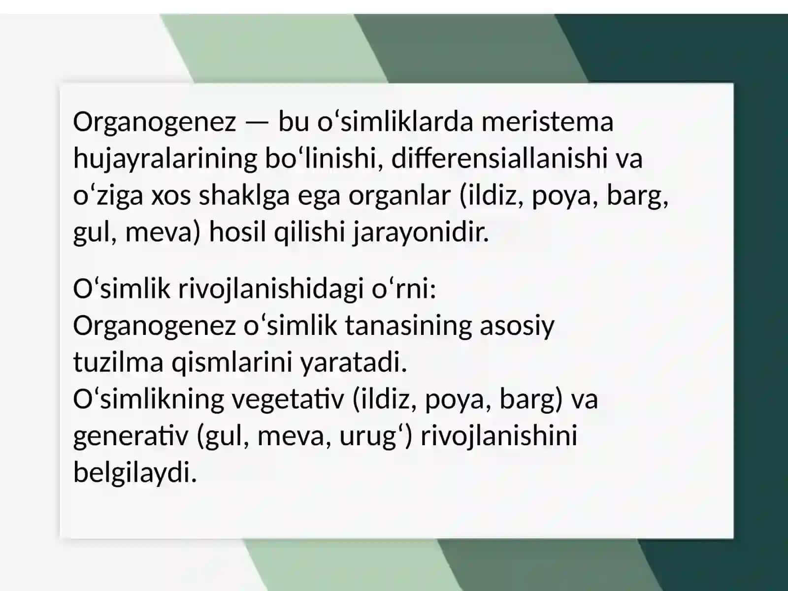 O'simliklarda organogenez jarayoni va uni boshqarish omillari 3