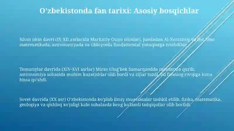 O'zbekiston tarixi ilm fan 3