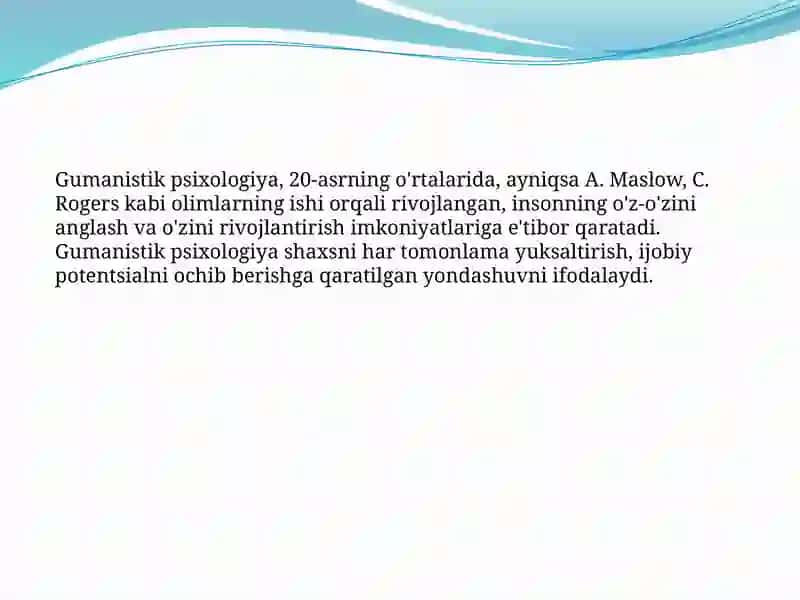 Gumanistik psixologiyada shaxs 3