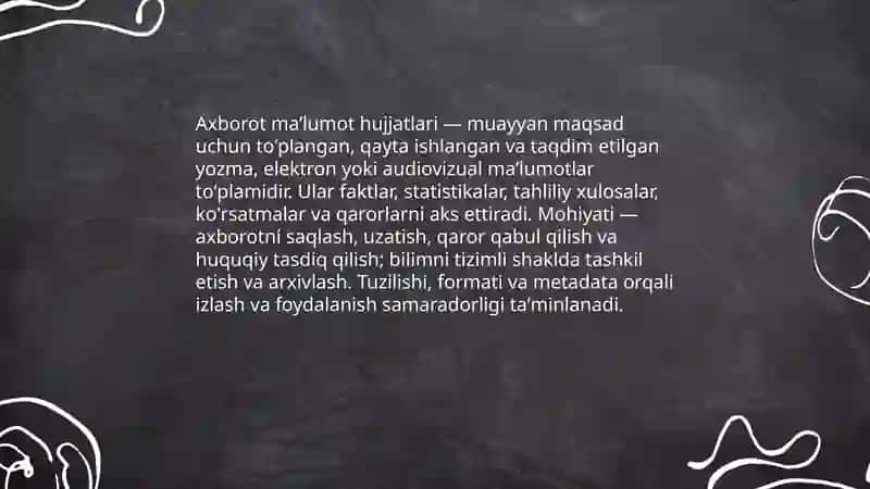 Axborot maʼlumot hujjatlari 3