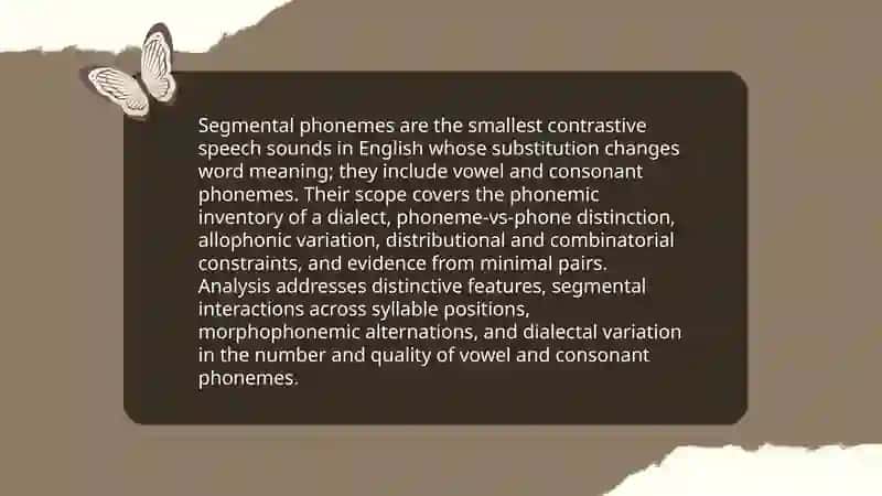 Segmental phonemes in the studied language 3