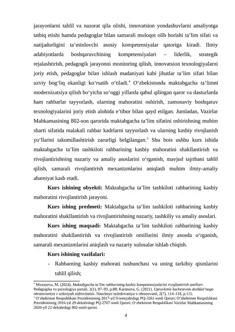 Maktabgacha ta'lim tashkiloti rahbarining kasbiy mahoratini shakllantirish va rivojlantirish 3