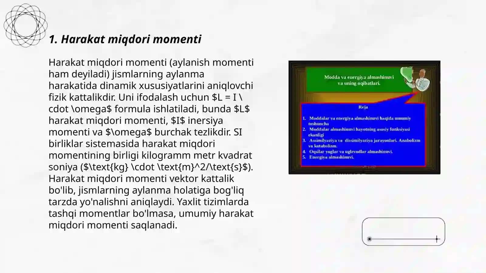 Harakat miqdori momenti 3