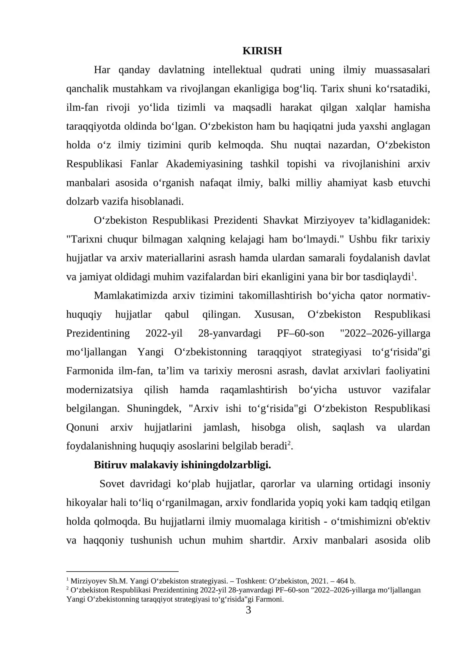 O‘ZBEKISTON RESPUBLIKASI FANLAR AKADEMIYASI: TASHKIL TOPISHI VA RIVOJLANISH JARAYONLARI TAHLILI (ARXIV MANBALARI ASOSIDA) 3