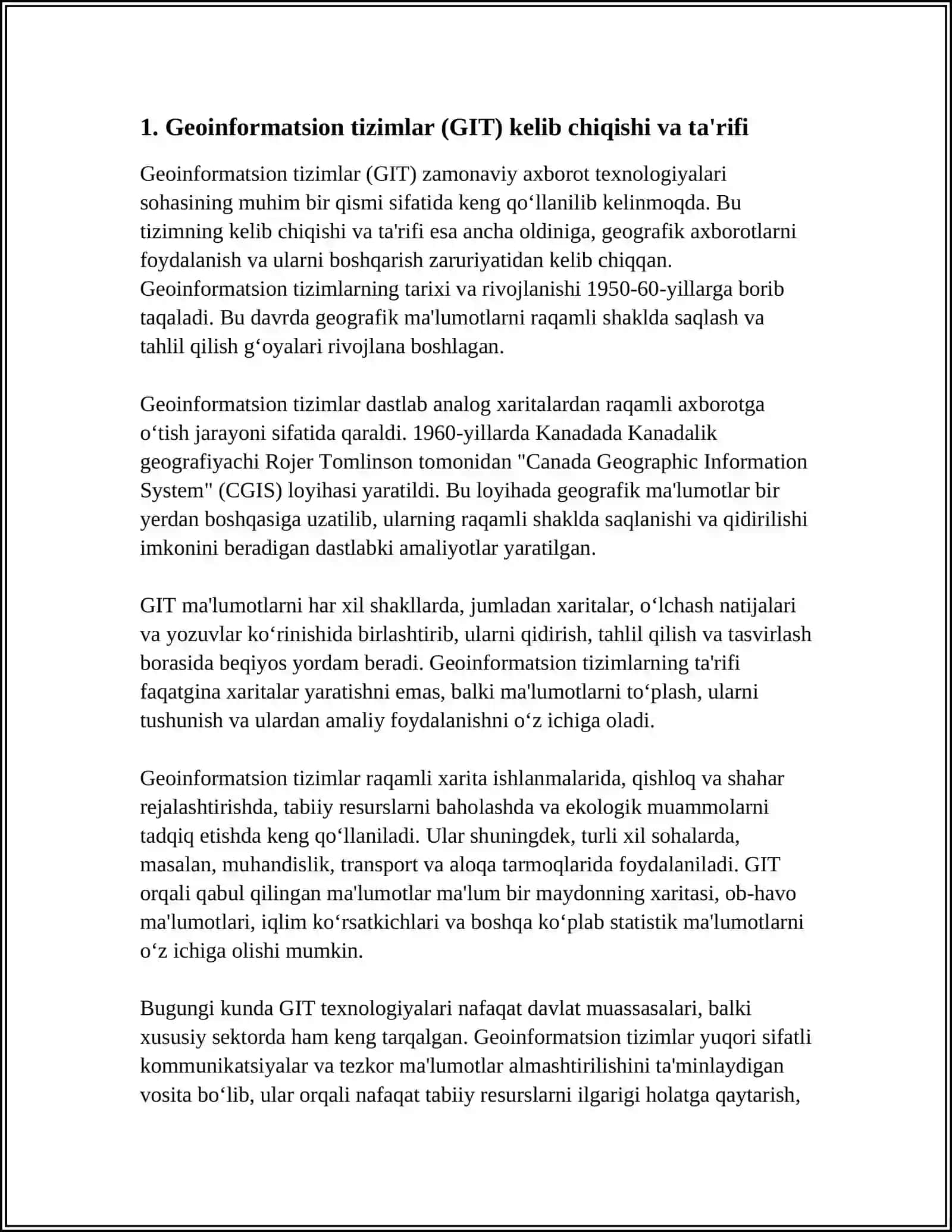 GEOAXBOROT TIZIMLARI VA TCXIIOLOGIYALARI RIVOJLANISHI TARIXIDAN QISQACHA MA’LUMOT 3
