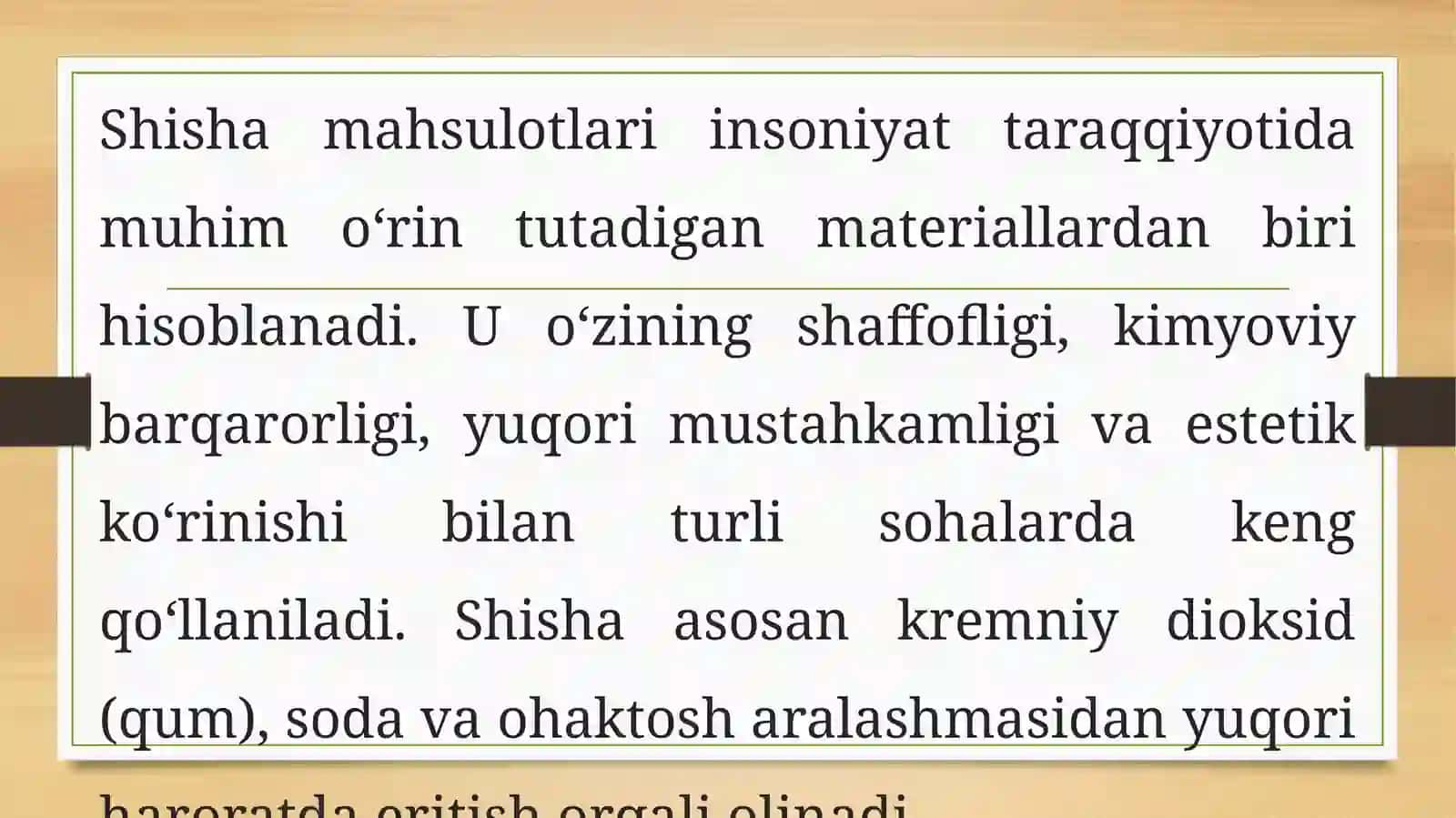 Shisha mahsulotlari turlari. shishani qayta ishlash va ishlab chiqarish texnologiyasi 3