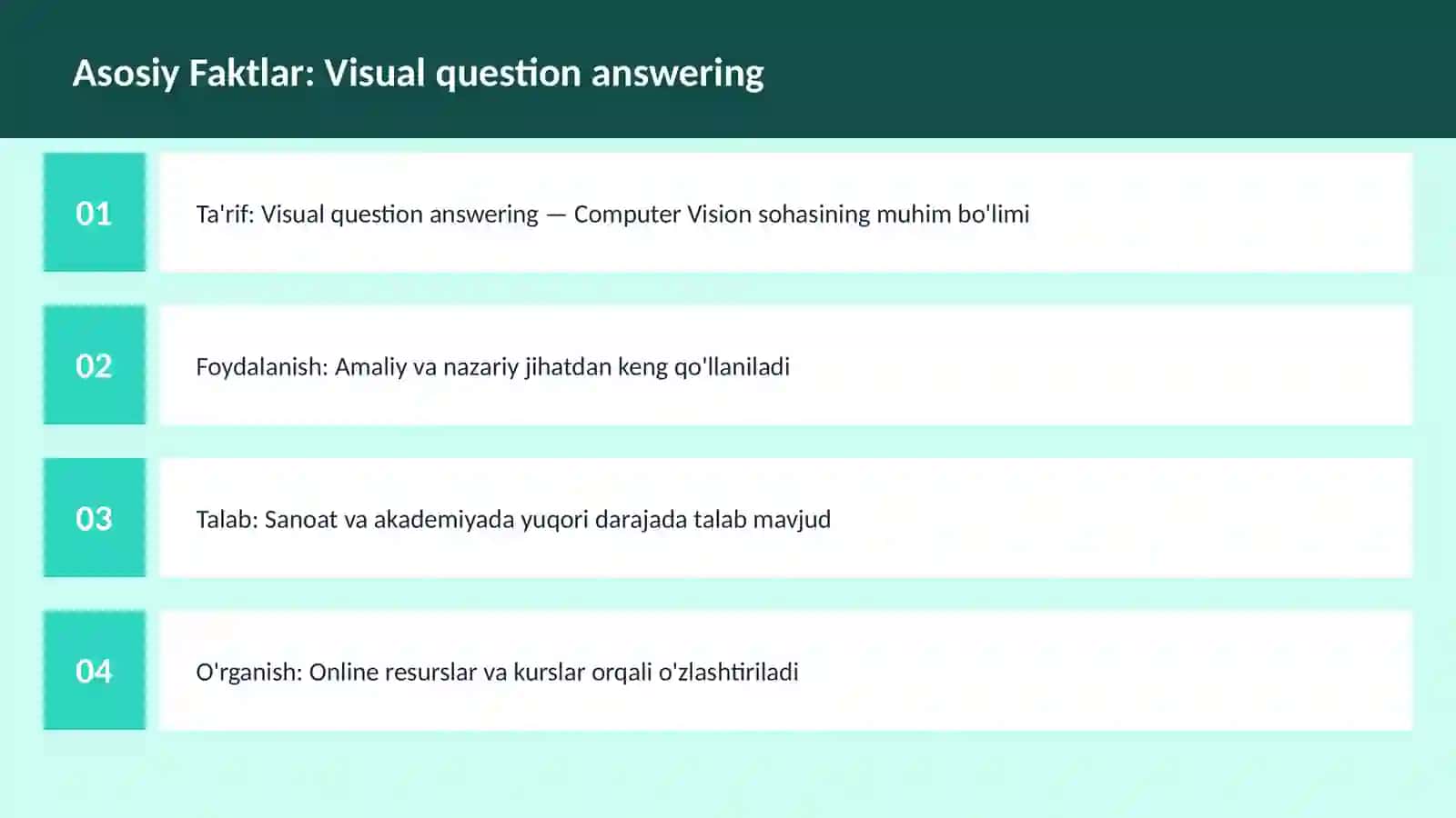 Visual question answering 3