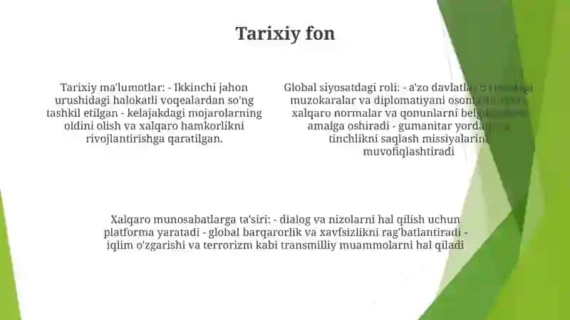 Birlashgan Millatlar Tashkiloti Va Uning Dunyo Siyosatidagi OʻRni 3