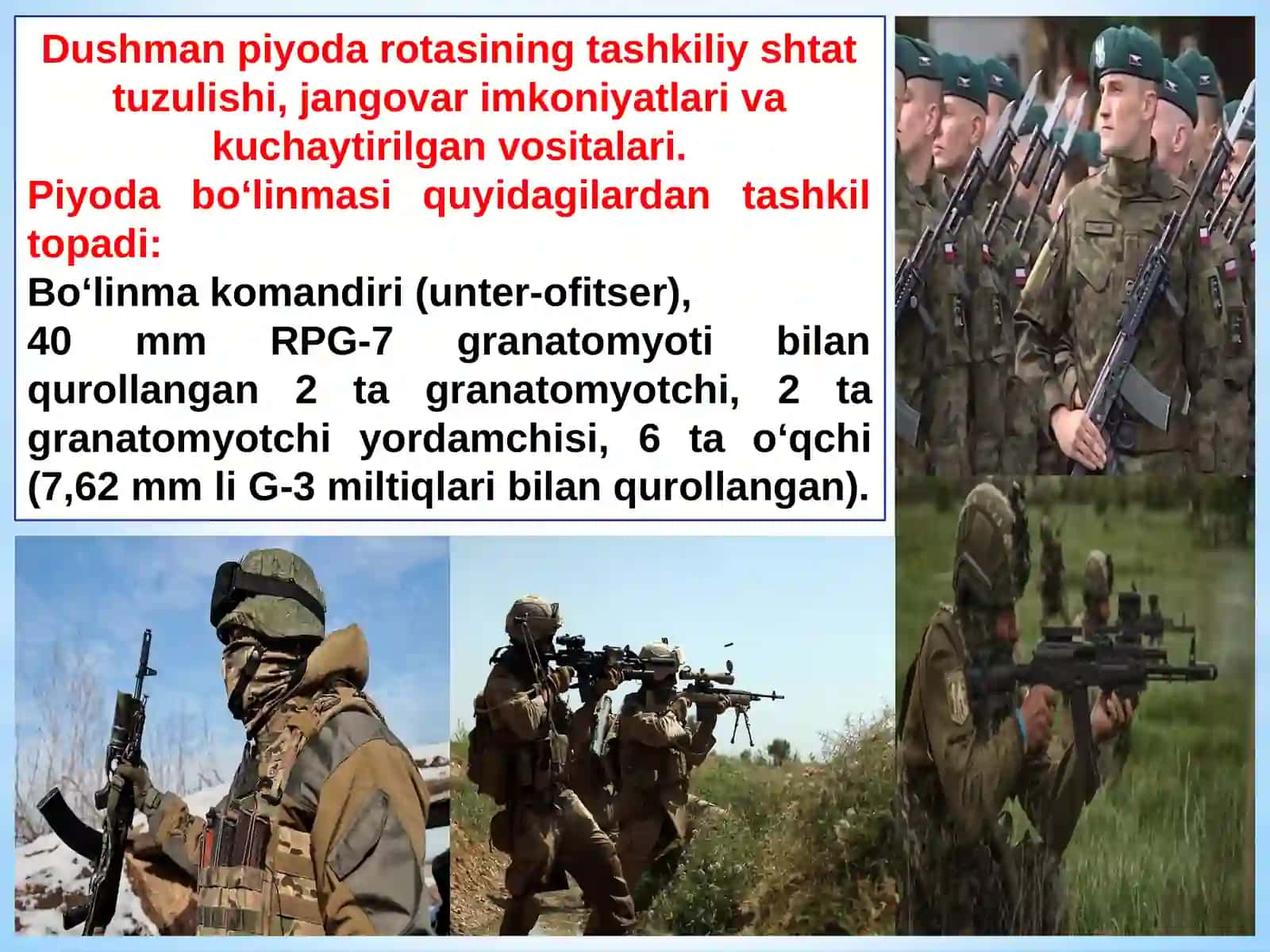 Shartli dushman piyoda rotasi hujumda 3