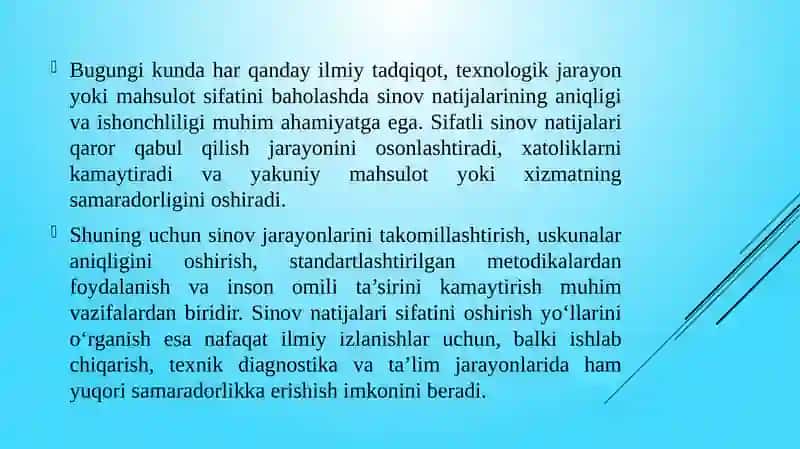 SINOV NATIJALARI SIFATINI YAXSHILASH YoʻLLARI 3