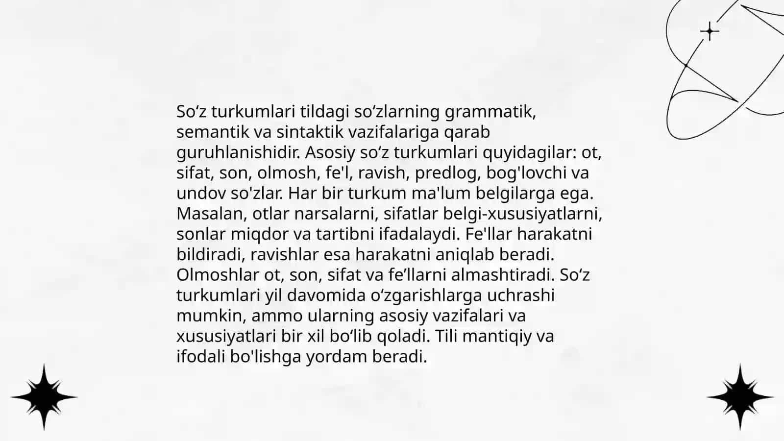 Soʻz turkumlari ni oʻrganishga oid adabiyotlar roʻyxati 3