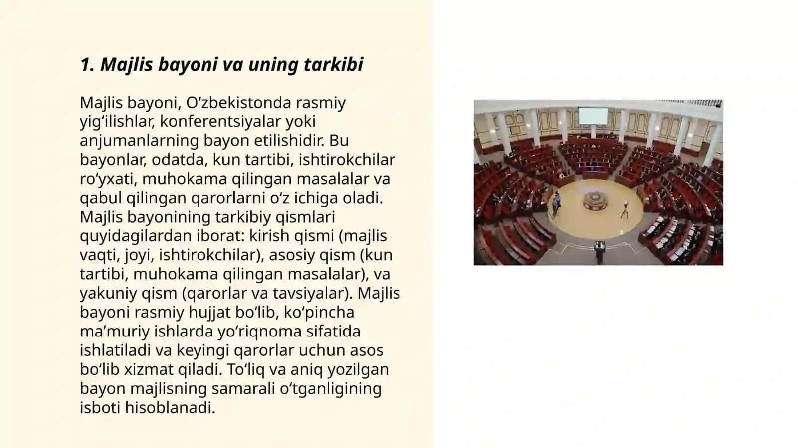 Majlis Bayoni va Majlis Bayonidan Ko'chirmaning Tuzulishi 3