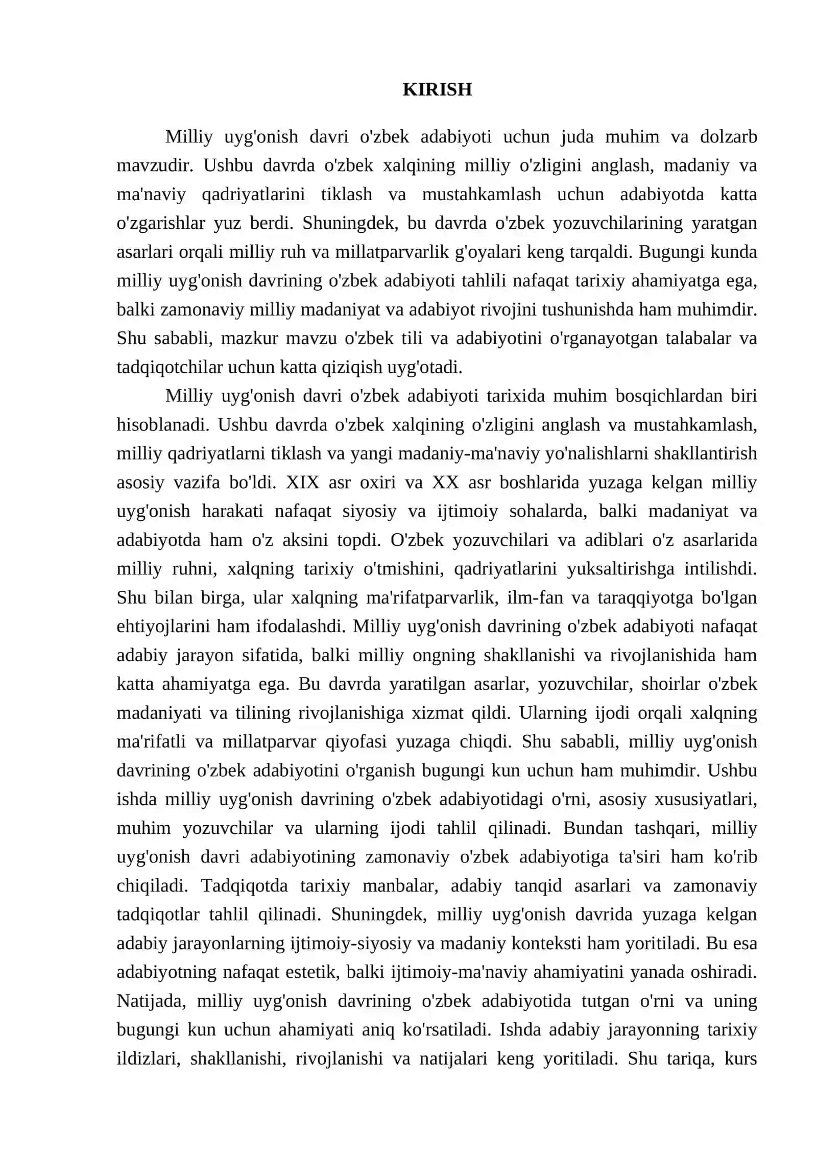 "milliy uyg'onish davrining o'zbek adabiyoti" 3