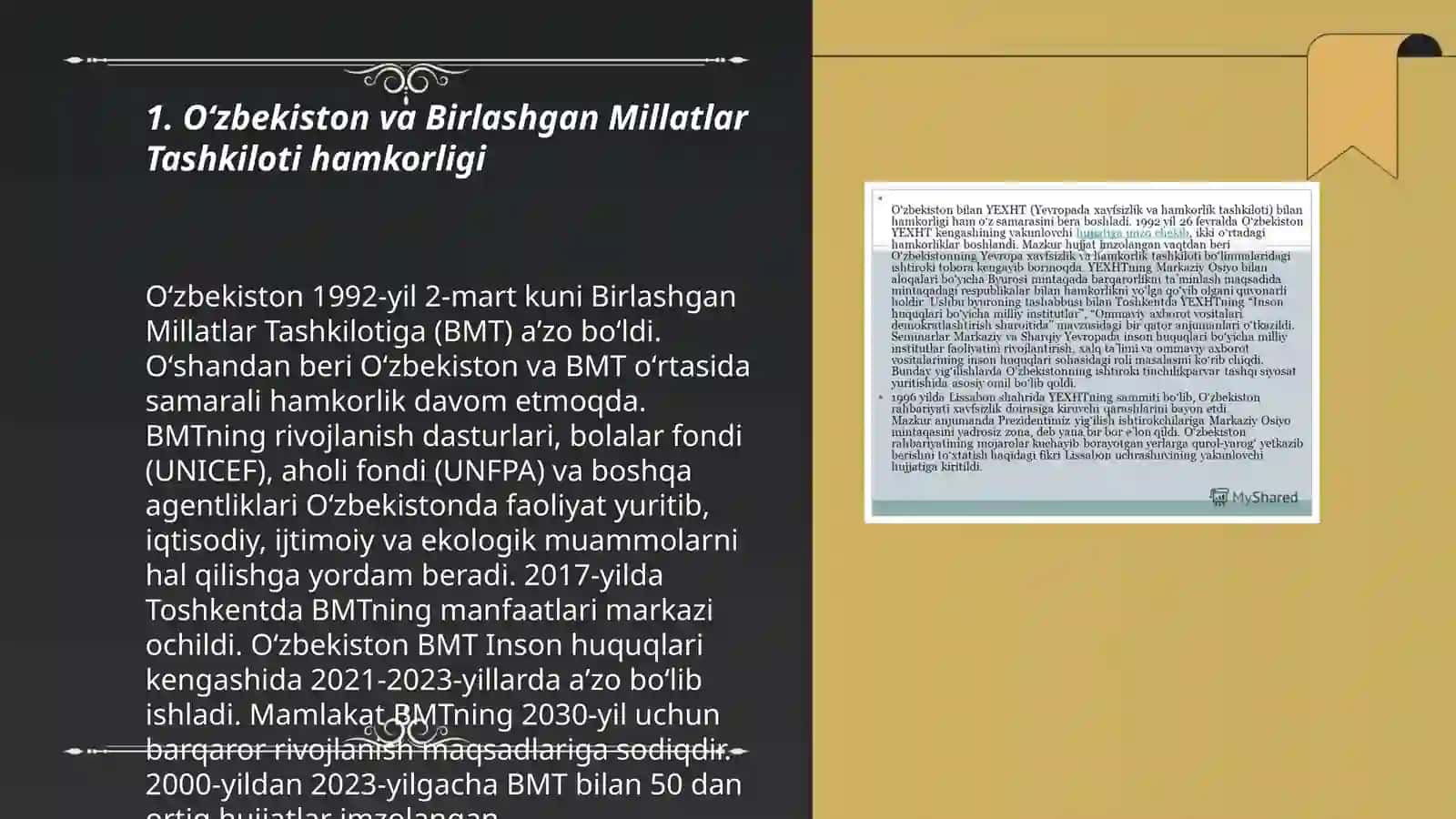 Oʻzbekiston respublikasining butunjahon tashkiloti bilan hamkorligi 3