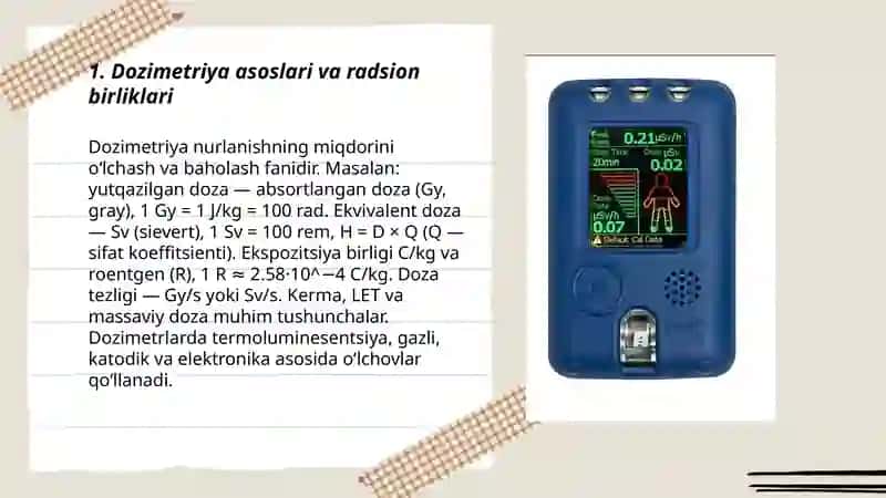 Dozimetir va radiatsion himoya asboblari (nurlanish biofizikasi) 3