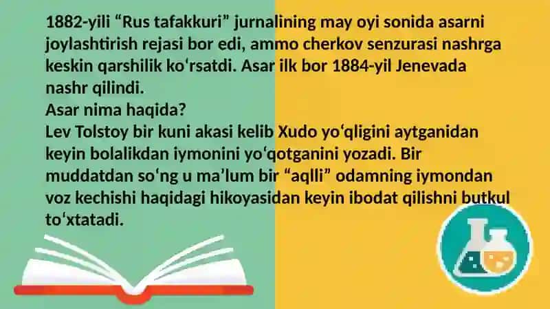 Lev Tolstoyning Iqrornoma asaridagi diniy e‘tiqodlar 3