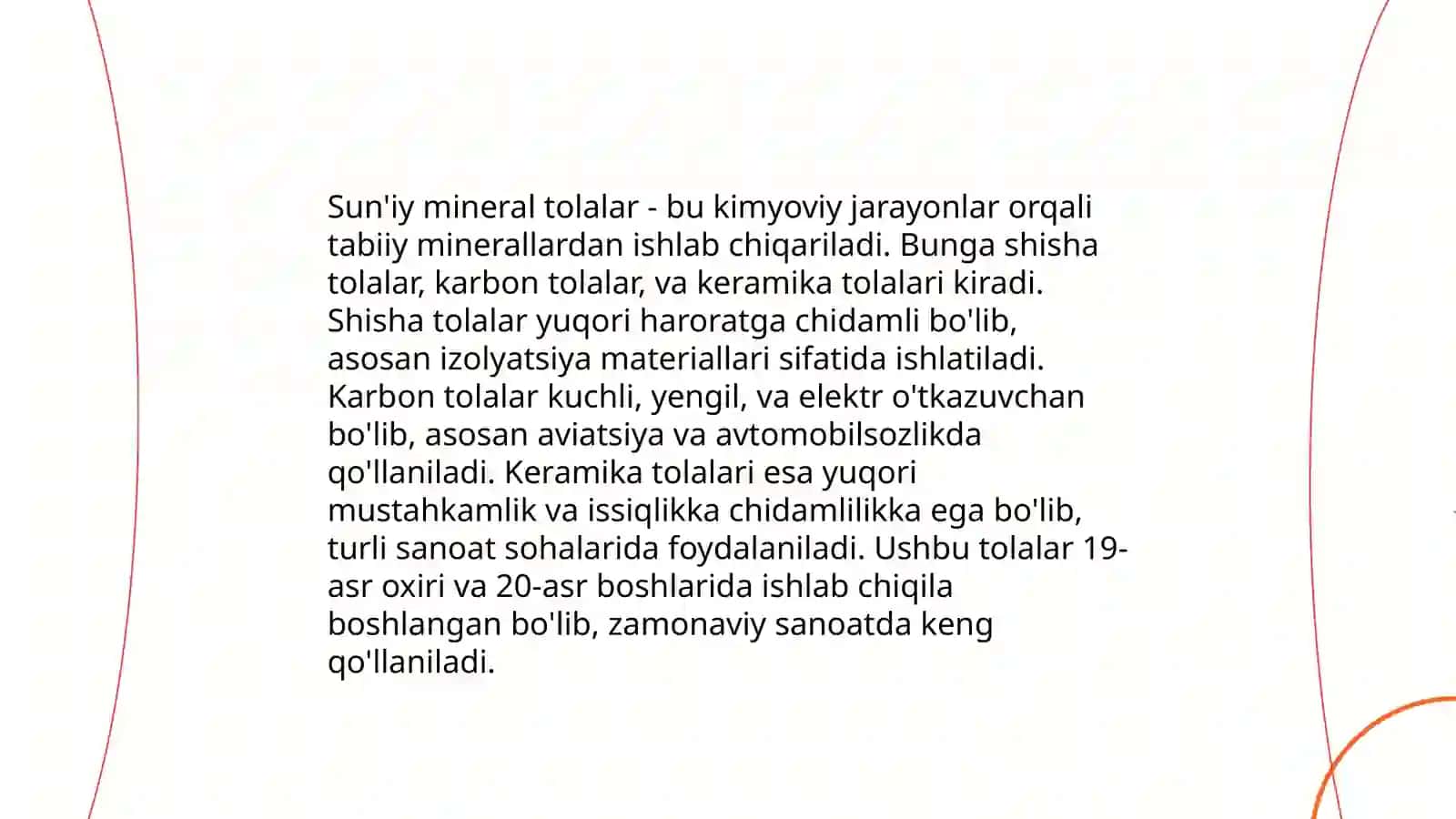 Sun'iy mineral tola va ular asosida issiqlik izolyatsiya mahsulotlari 3