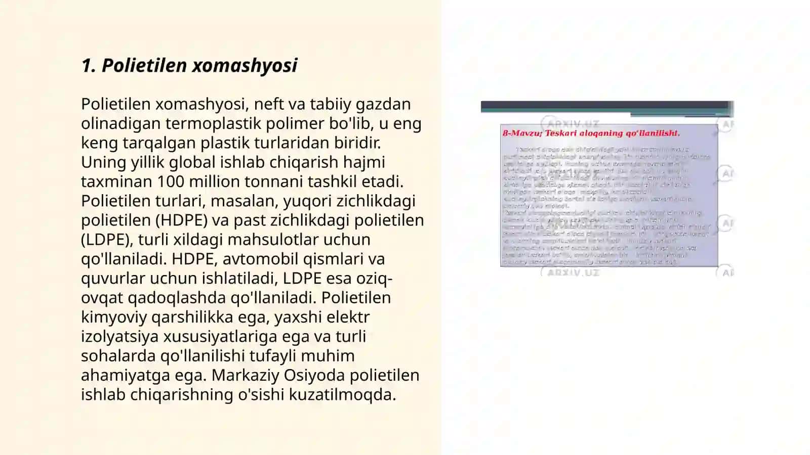 Politeinlarni qayta ishlash texnologiyasi 3