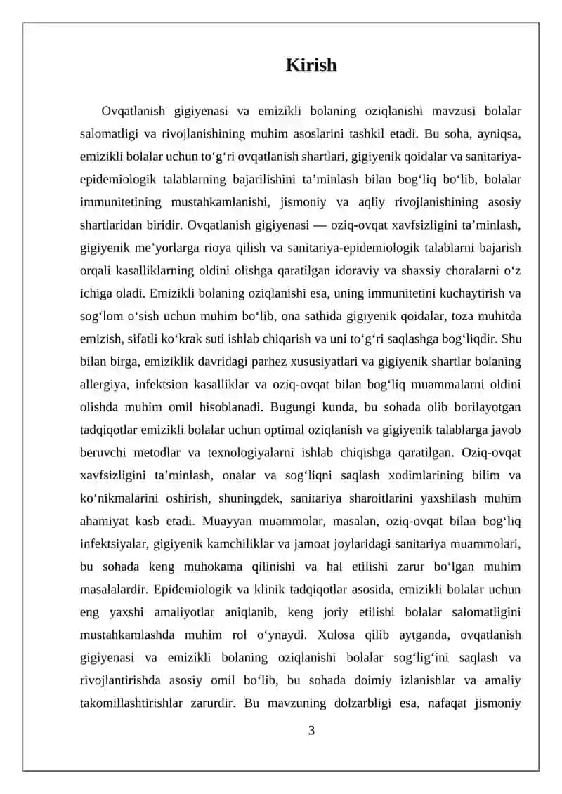 Ovqatlanish Gigiyenasi va Emizikli Bolaning Oziqlanishi 3