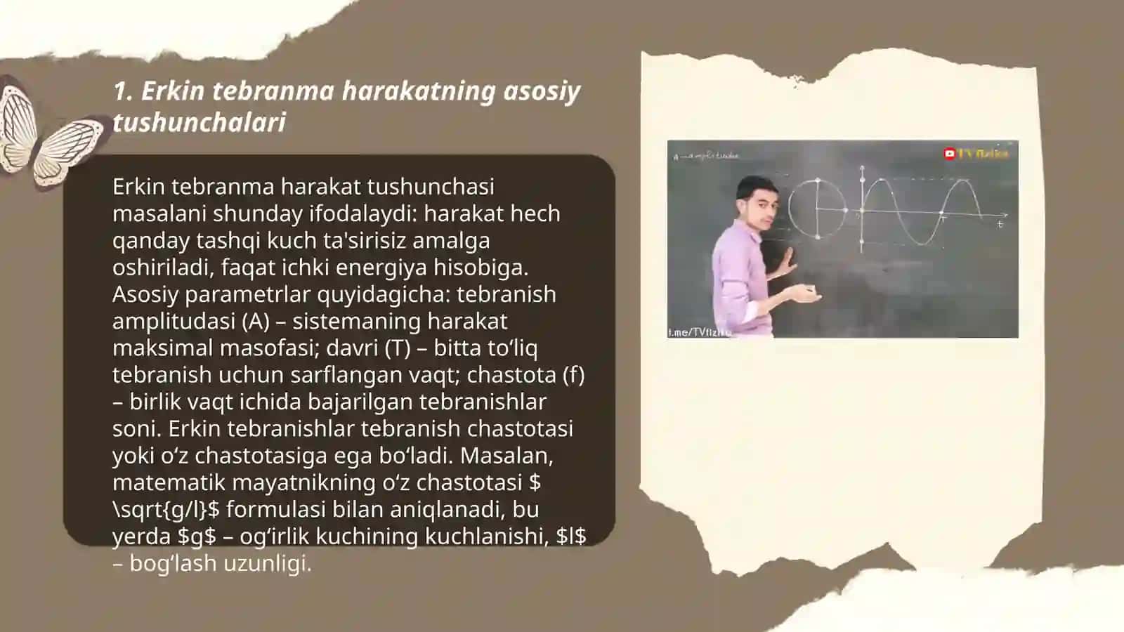 Erkin va majburiy tebranma harakatlar 3
