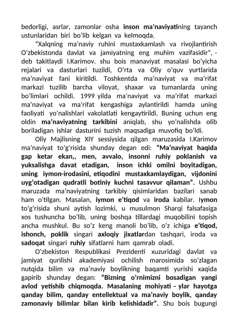 Ma’naviyat – o’zlikni  anglash 3