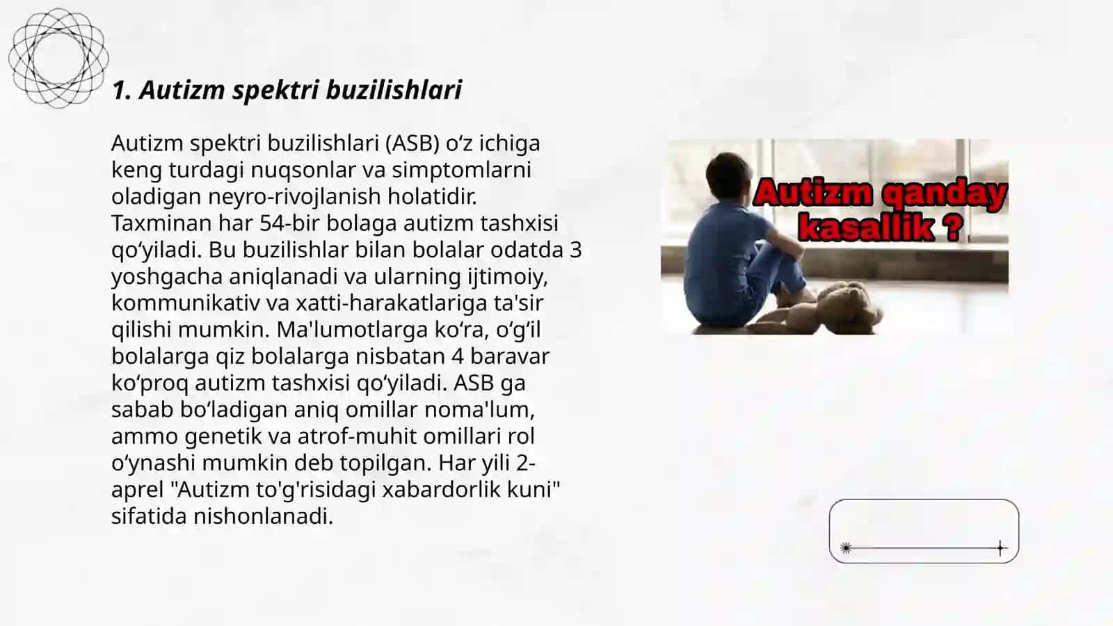 pisixologik kasaliklar (Autizim) 3