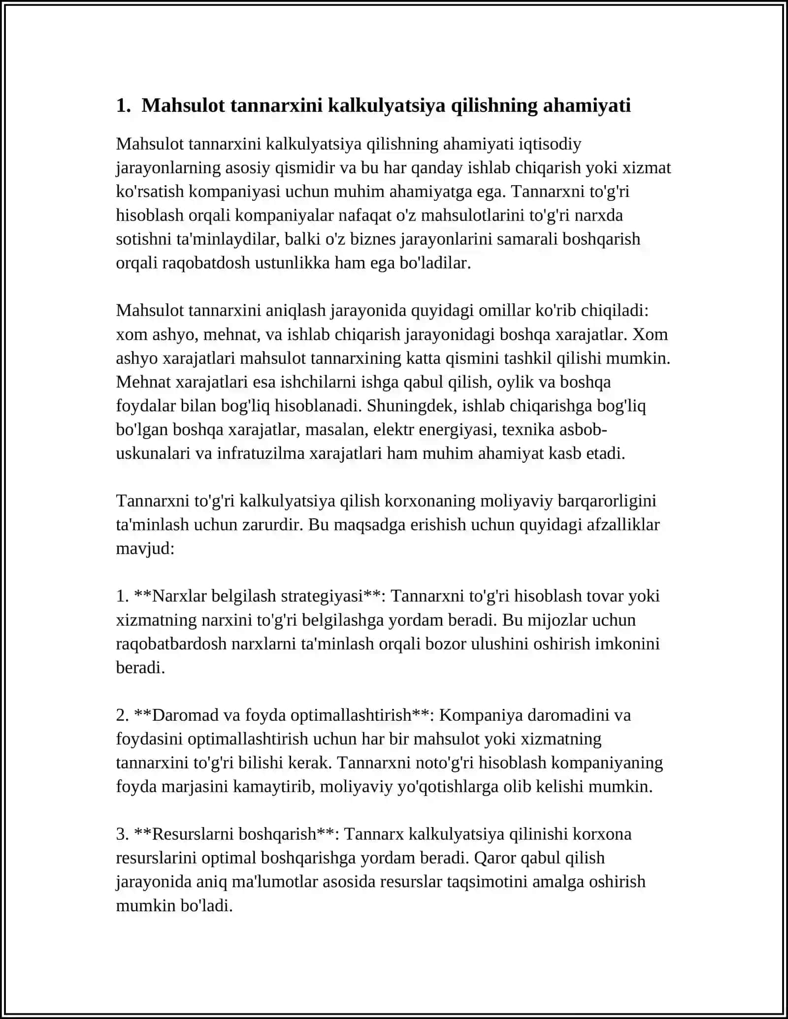 MAHSULOT TANNARXINI KALKULYATSIYA QILISHNING ZAMONAVIY TIZIMLARI 3