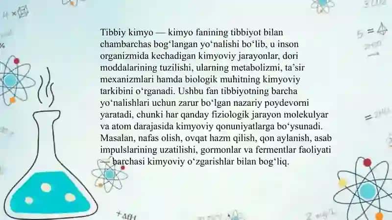 Pptx Tibbiy kimyoga kirish. Kimyo va atrof muhit. 3