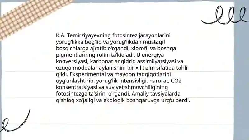 K.A. Temirziyayevning fotosintez jarayonlari 3