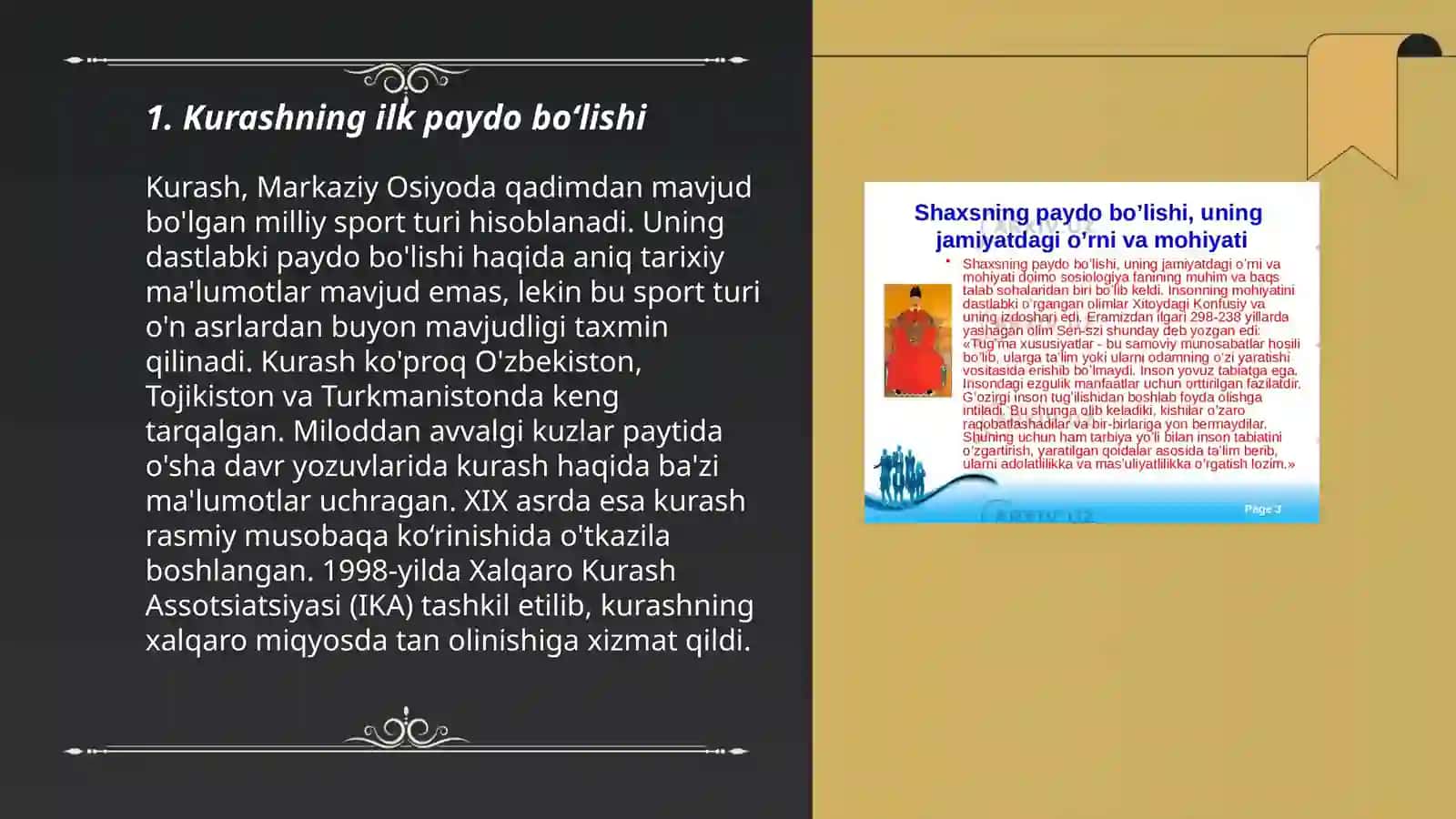 Kurashning kelib chiqish tarixi va rivojlanishi Ğoyipov furqat 3